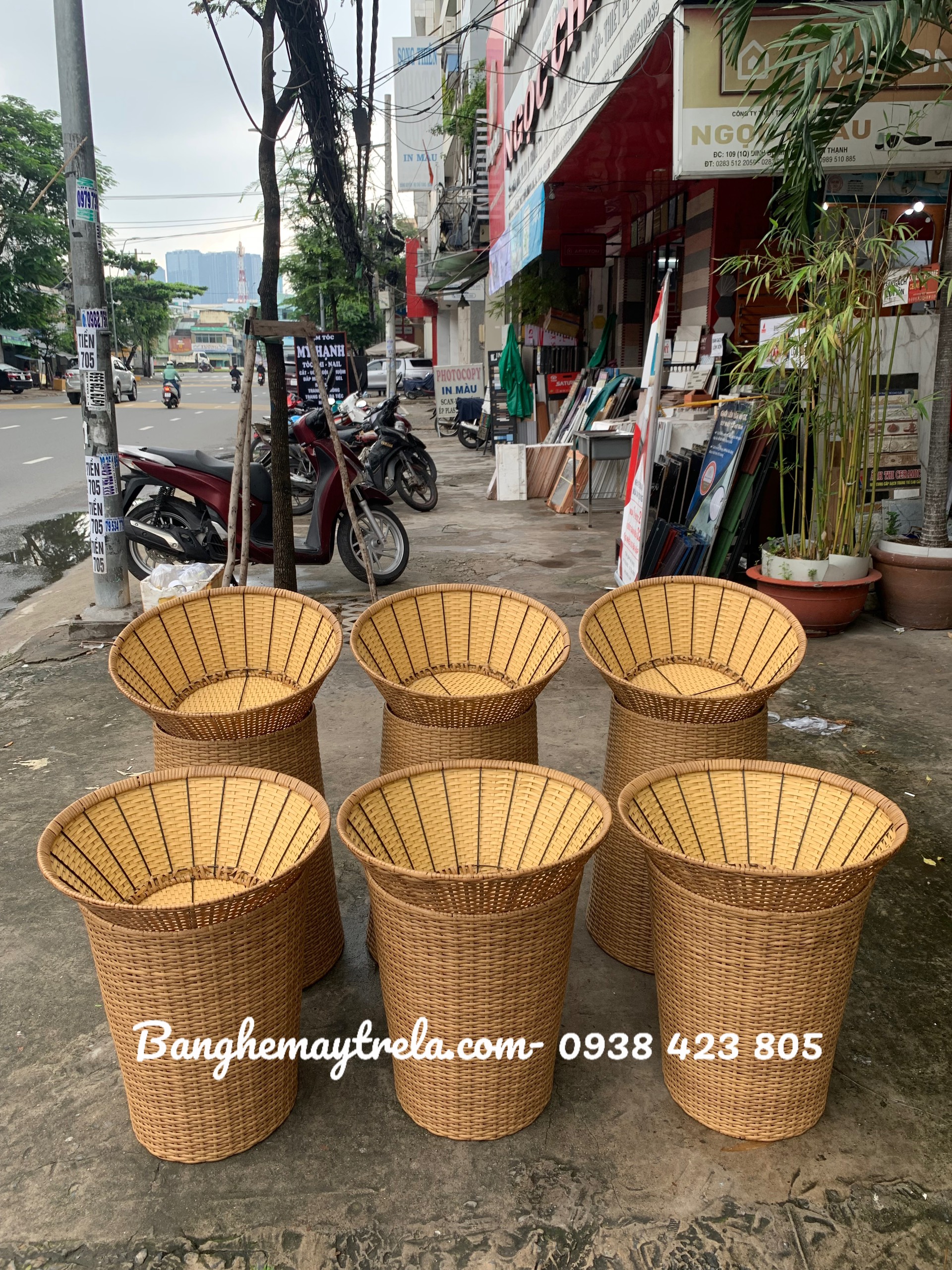 Giỏ trưng bày trái cây mây nhựa giá rẻ